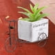 thumbnail image 5 of Cesta de flores de bicicleta creativa Estilo retro Decoración de madera de hierro hecha a mano Soporte único Gris Cola Florero Cesta, 5 of 8