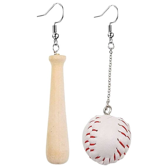 SUSHANG Baseball Bat Earrings Sports Baseball Earrings 3D Softball Bat Earrings Clip on Women'S Cute Player Cheerleading Accessories