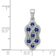 thumbnail image 2 of 14K White Gold Charm Pendant Sapphire Round Blue Diamond, 2 of 2