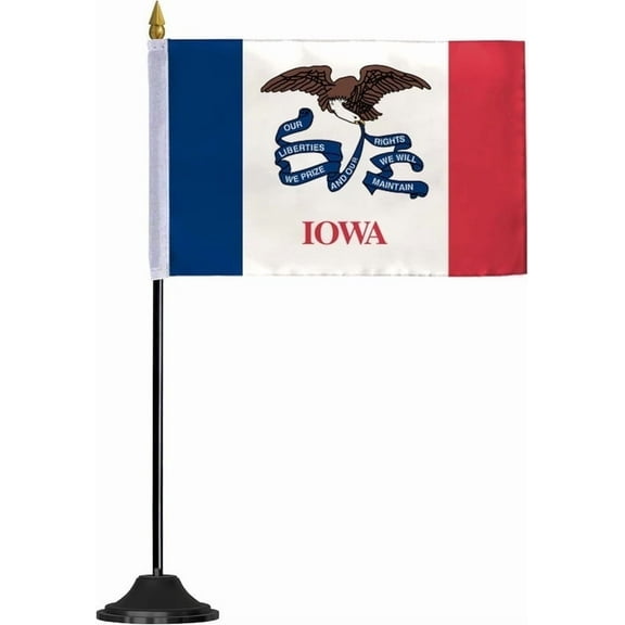 Promopatriot Iowa State Mini IA Stick Flag 4x6 inch Polyester Outdoor Flag Handheld