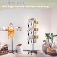 thumbnail image 6 of Ztysn 360 Triangular Rotating Display Rack,16“ x 63.3” Grid Wire Panel with 30 Hooks,Heavy Duty Movable Event Retail Display Stand Organization,Metal/Black, 6 of 8