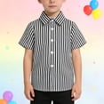 thumbnail image 4 of KAUOD Striped Shirts for Boys Short Sleeve Preppy Button Closure Polo Shirts School 𝗨niform Trendy Casual Collared Tops, 4 of 5