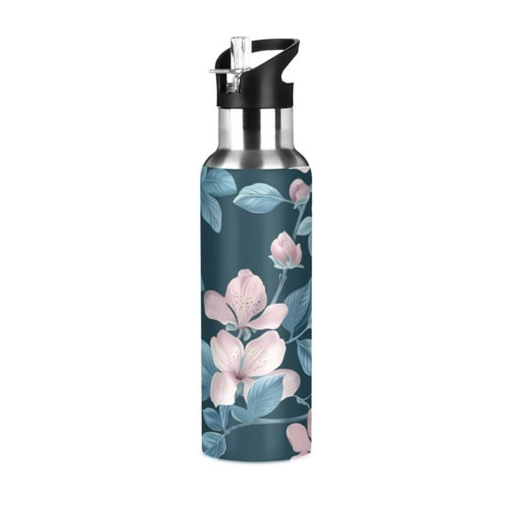 ALAZA Blossoming Lycorisradiata Flower Water Bottle Insulated Flask Stainless Steel Straw Lid 20 oz