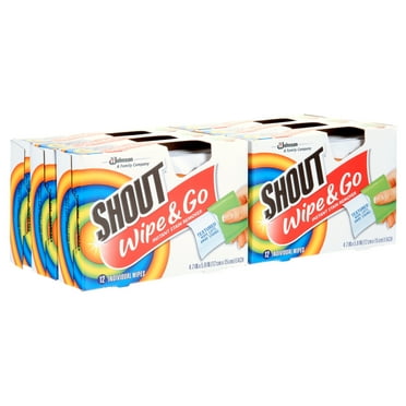 Shout Wipe & Go, Instant Stain Remover, 12 Wipes (Pack of 6)