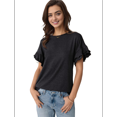 thumbnail image 2 of Womens Short Sleeve Tops Black XXL, 2 of 9
