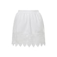 thumbnail image 2 of Women Basic Lace Skirt, Lace Stitching Cutout Elastic Waist Skirt, 2 of 8