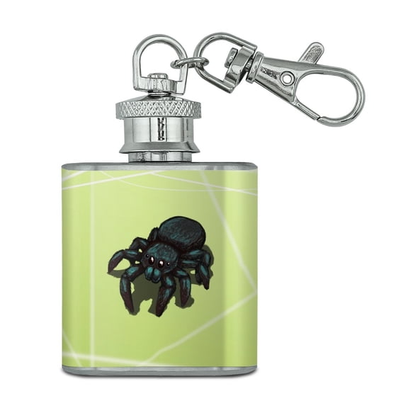 Cute Spider Stainless Steel 1oz Mini Flask Key Chain