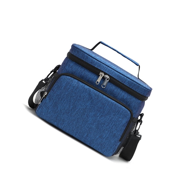 Kearding Bolsa de almuerzo multifuncional con cremallera para mantenimiento fresco, bolso de Picnic aislado, contenedor de comida reutilizable, Cocina y Comedor Azul