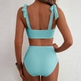 thumbnail image 4 of Delconic Women High Waist Bikini Set with Adjustable Shoulder Straps and Vertical Stripe Pattern Two Piece Swimsuit for Beach Pool, 4 of 4