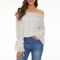thumbnail image 2 of Camiseta de manga larga con hombros descubiertos para mujer a la moda, blusa ahuecada con estampado de otoño Fridja czfsfas3839, 2 of 8