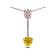 thumbnail image 3 of Star K� 6mm Genuine Citrine Heart Arrow Bar Pendant Necklace, 3 of 9
