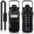 thumbnail image 2 of witspace 64oz Water Bottle with Sleeve - BPA Free Leakproof Sport Large Plastic Motivational Water Bottle with Straw Strap & Insulated Neoprene Holder Carrier Bag Great Xmas Gift for Women Men, 2 of 8