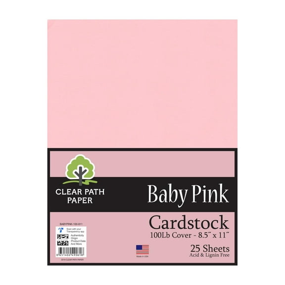 Baby Pink Cardstock - 8.5 x 11 inch - 100Lb Cover