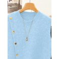 thumbnail image 4 of 1pc Solid Color Cropped Round Neck Asymmetrical Button Design Fashion Layering Sleeveless Knit Vest Tank Top Summer, Effortless Style, 4 of 9