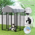 thumbnail image 4 of Waleaf 4x4x6 FT Outdoor Dog Kennel for Large Dogs,Large Outdoor Dog Kennel,Pet Dog Run Enclosures for Dog Crate Outdoor Metal Galvanized Welded with Waterproof UV-Resistant Cover and Secure Lock, 4 of 7