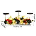 thumbnail image 3 of CaiYueKe Artificial Peony Table Candelabra Centerpiece, Floral Wedding Party Decor, Iron Candle Holder with Faux Flowers, Rustic Home Decor, Tabletop Decoration for Wedding Anniversary Dinner Party, 3 of 7