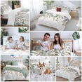thumbnail image 6 of Green Brown Botanical Bedding 3 Piece Duvet Cover Set Twin Size, Farmhouse Eucalyptus Leaves Soft Microfiber Comforter Cover with Zipper Closure & Pillowcases, Wrinkle & FadeResistant Quilt Cover, 6 of 9