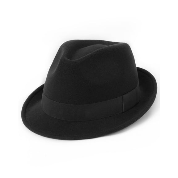 FURTALK Fedora Hats for Men Women Short Brim Felt Trilby Hat with Ribbon Adjustable Size 7-7 3/8