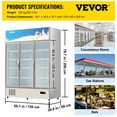thumbnail image 4 of VEVOR Commercial Merchandiser Refrigerator, Triple Glass Doors, 31.6 Cubic Ft, Upright Display Beverage Cooler, 79" Tall x 60" Width, Fridge with LED Lighting for Drink Wine Soda, Gold, 4 of 9