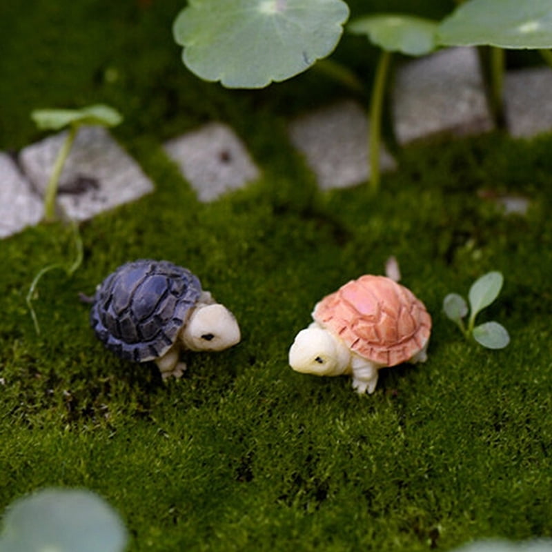 2Pcs Miniature Dollhouse Bonsai Fairy Garden Landscape Diy Tortoise DecorFEH 