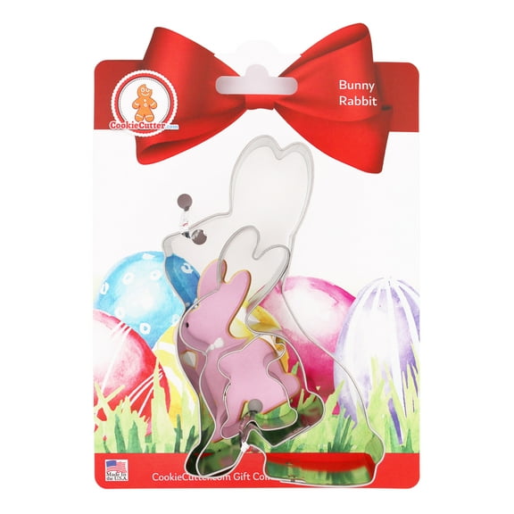 Foose Cookie Cutters Easter Bunny Rabbit Cookie Cutter 3 Piece Set Hang Tag Cookie Recipe Card, USA