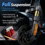 CUNFON Electric Scooter Adult with 1200W Motor Folding E-scooter, 50 Mile Range, 10.5 off Road Tires,Max Limited 31Mph,Fingerprint Unlock and App Controller