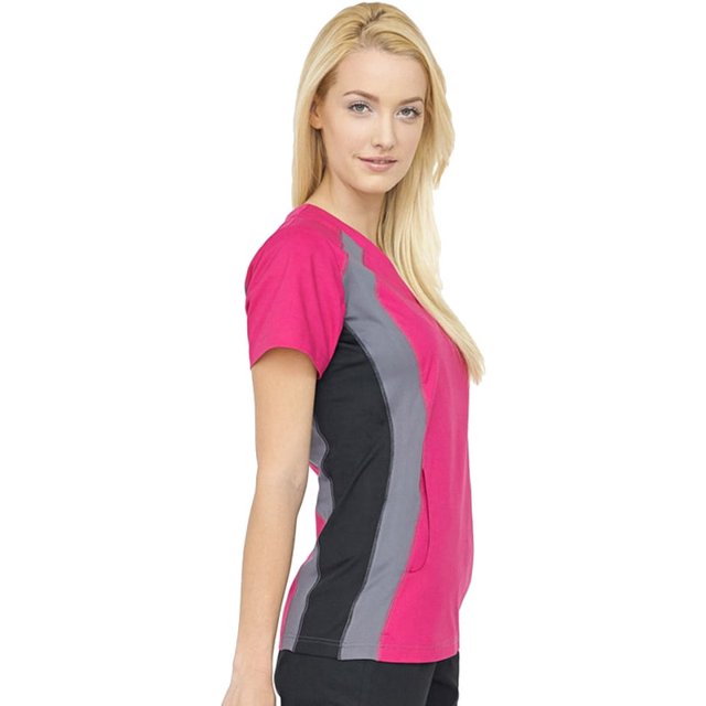 Allure by White Cross Women's V-Neck Side Panel Solid Scrub Top