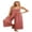 05 Rust Red, variant on Women's Overalls Jumpsuits Casual Loose Adjustable Straps Wide Leg Long Pant with Pockets