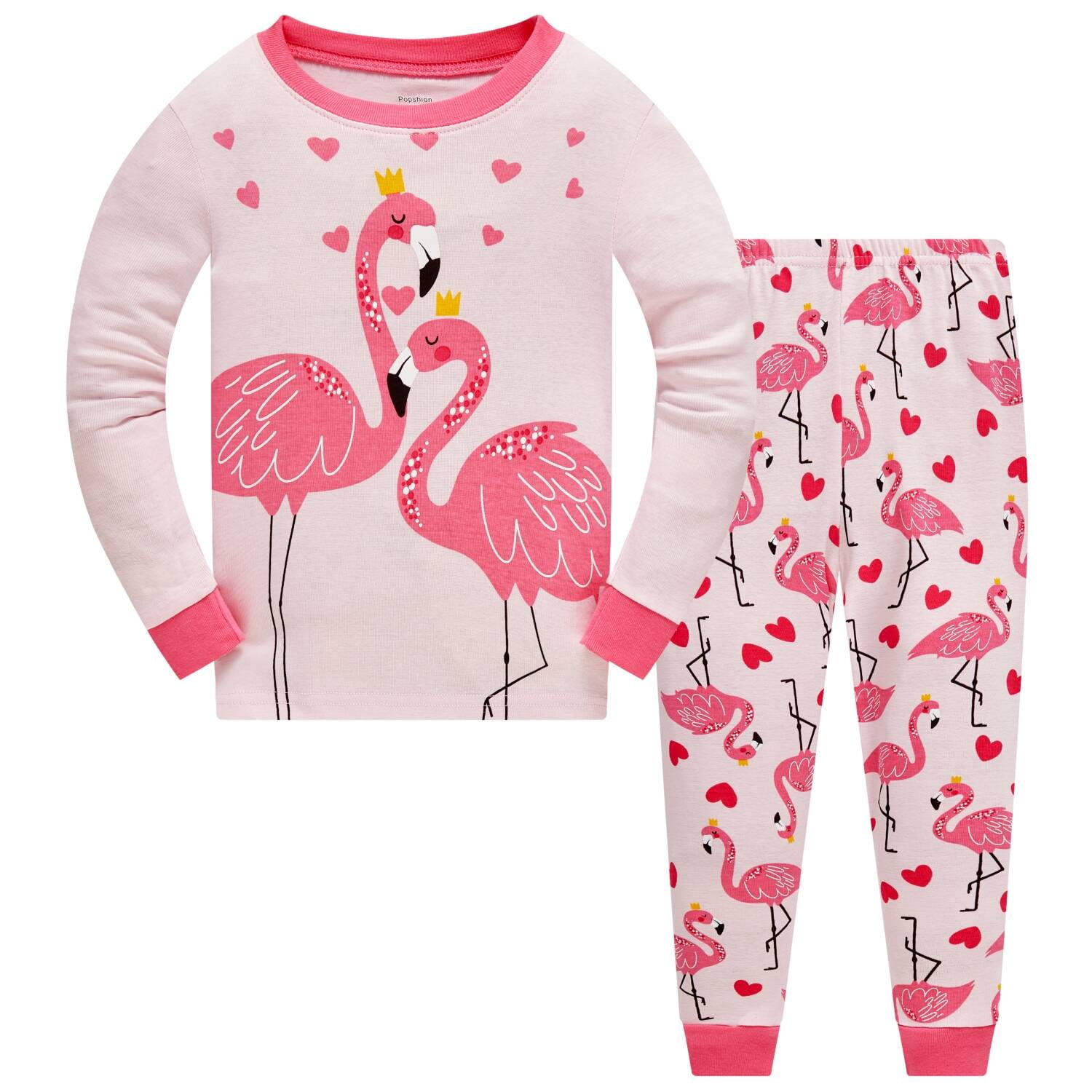 Popshion Toddler Baby Girls Flamingo Long Sleeve Top and Pants 100