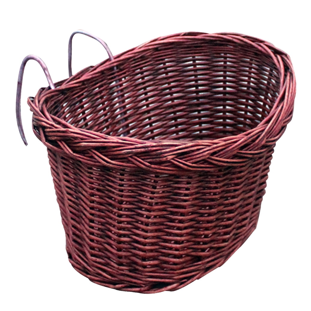 TABLZONE Willow Rattan Front Bike Basket with Handlebar Mount, Brown, Spacious Storage for Easy Carrying and Daily Use