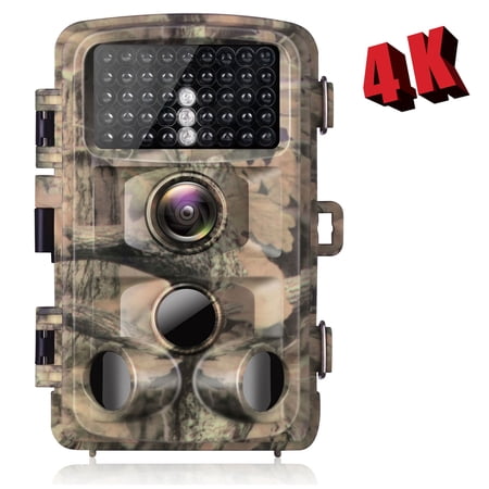 CAMPARK Trail Game Camera 4K 42MP Hunting Deer Camera with Infrared Night Vision Waterproof IP56 Trail Cam for Wildlife Monitoring