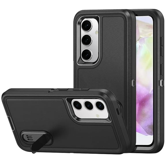 Military Grade TUFF Hybrid Armor Case with Kickstand for Samsung Galaxy A36 5G - Black