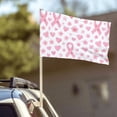 thumbnail image 3 of Car Flag12x18 No Pole Is Not Easy To Fade Fast Dry Hole Design Can Wear Flagpole Easy To Install For Car Family Business Travel Watercolor Pink Ribbon Pattern With Hearts And Stars, 3 of 8