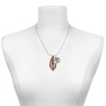 thumbnail image 2 of Delight Jewelry Acrylic Large Leaf Pearly Brown - Silvertone Senior Mom Class of 2026 Dome Necklace, 18", 2 of 5