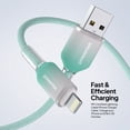 thumbnail image 3 of Powertek Frosty MFi Certified USB-A to Lightning Braided Charging Cable, 6 ft, Mint, 3 of 6