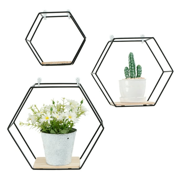 AEVXKHI 3PCS Anti Rust Wall Mounted Storage Shelves, Wall Floating Shelves for Living Room Bedroom, Decorative Wall Display Shelves for Displaying Photo Frame Doll