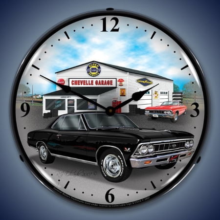 Collectable Sign and Clock 1966 Chevelle LED Lighted Premium Wall Clock