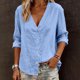 thumbnail image 1 of TaTaai Ladies V Neck Layered Blouse Solid Color Loose Fit Casual Cardigan Open Front Summer Tunic Ruffle Top Gift, 1 of 6