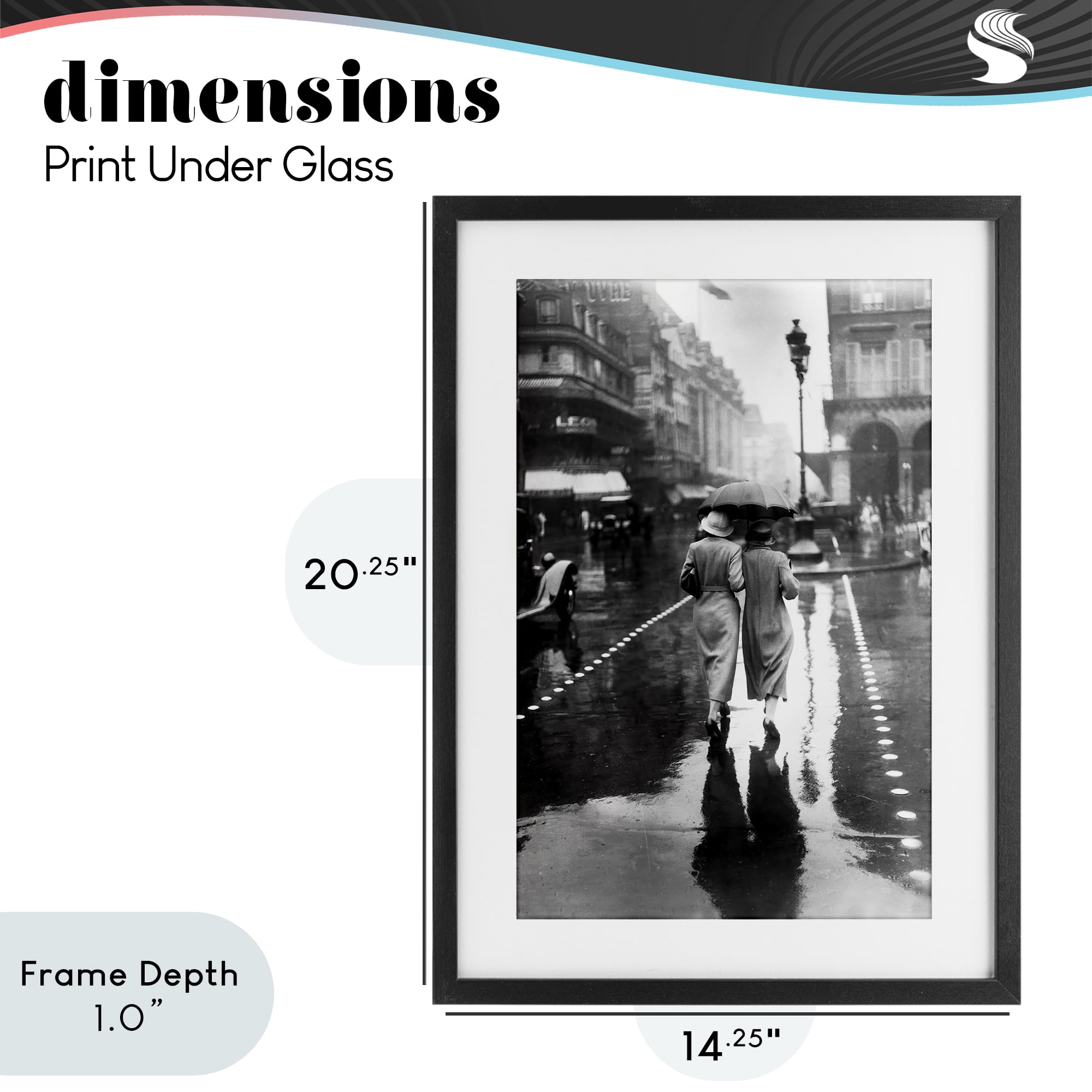 Stupell Industries Paris In The Rain Black Framed Print Under Glass, design by Vintage Hustle