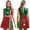 Green, variant on iiniim Women's Christmas Casual Tunic Party Dress Up Xmas Striped Leotards Dress Red M