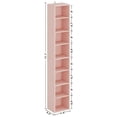 thumbnail image 2 of HOWEN Tall Narrow Bookshelf 8 Tiers, Compact Corner Bookcase, Easy to Match for Living Room, Office, Study, Bedroom, 2 of 5
