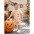 thumbnail image 5 of RUINIXCW Baby Boys Jumpsuit, Short Sleeve Stripes Pumpkin/Ghost Summer Romper Halloween Clothes, 5 of 9