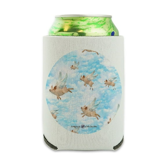 Pigs Could Fly Flying Clouds Sky Pattern Can Cooler - Drink Sleeve Hugger Collapsible Insulator - Beverage Insulated Holder
