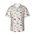 thumbnail image 1 of Balery Cute Dinosaur Camisas hawaianas de manga corta para hombre, camisas playeras de corte holgado, camisas de vacaciones con botones,Large, 1 of 7