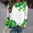thumbnail image 2 of Penkiiy T-Shirts à Manches Longues pour Femmes pour la Saint-Patrick, Mode Femmes Imprimé Col Rond T-Shirt à Manches Longues Imprimé Chandail en Molleton Blouse Hauts 4TG Vert, 2 of 4