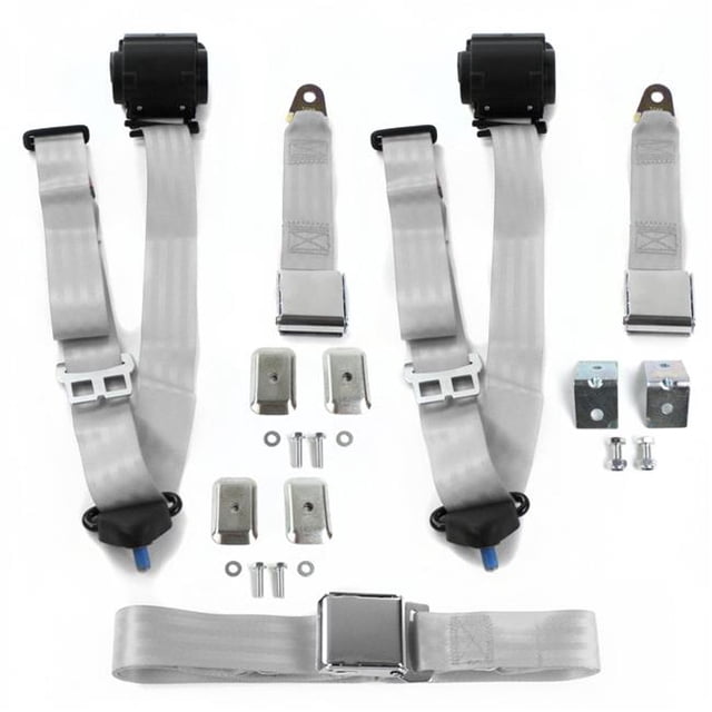 Kit de Ceinture de Sécurité Rétractable Gris 3 Points pour Jeep Wagoneer 1963-1991 - 3 Ceintures