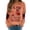 Orange, variant on Lightweight Zip Up Hoodie Women Fall Loose Fit Crew Neck Long Sleeve Bubble Cuff Drop Shoulder Graphic Leisure Ribbed Knit T Shirt Tees(White,XL)