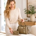 thumbnail image 6 of LSLXA Women Purses And Handbags Ladies Shoulder Bag Top Handle Satchel Tote Work Bag With Matching Clutch Black, 6 of 7