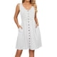 thumbnail image 1 of Vestidos de verano para mujer, sin mangas, informales, con vuelo, con botones, vestido midi, 1 of 7