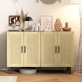 thumbnail image 2 of HOMCOM Buffet Bahut Boho avec 4 Portes en Rotin, Noir, 2 of 10